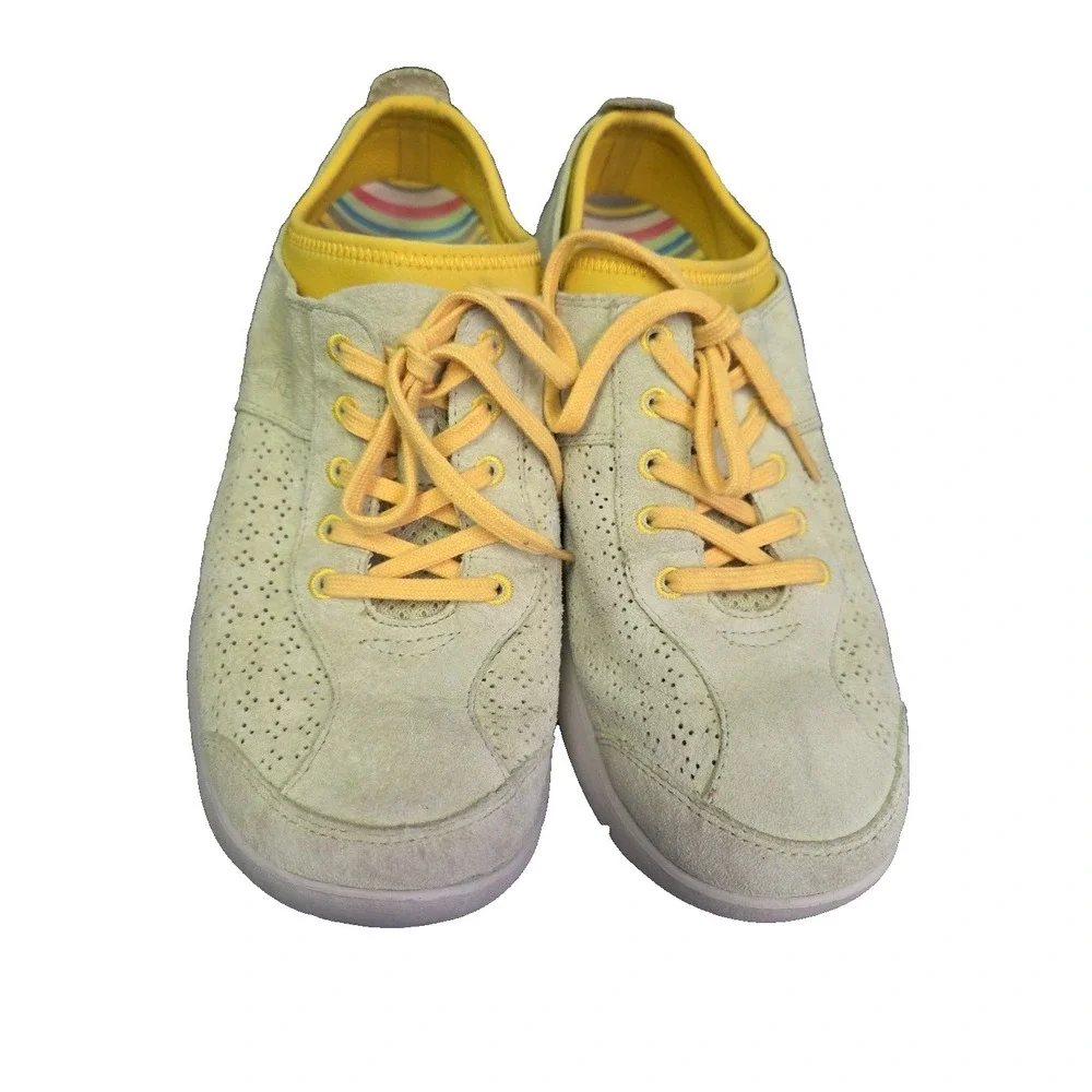 Dansko Elise Suede Shoes Womens 39 US 8.5 Green Slip Resistant Lace Up Sneakers